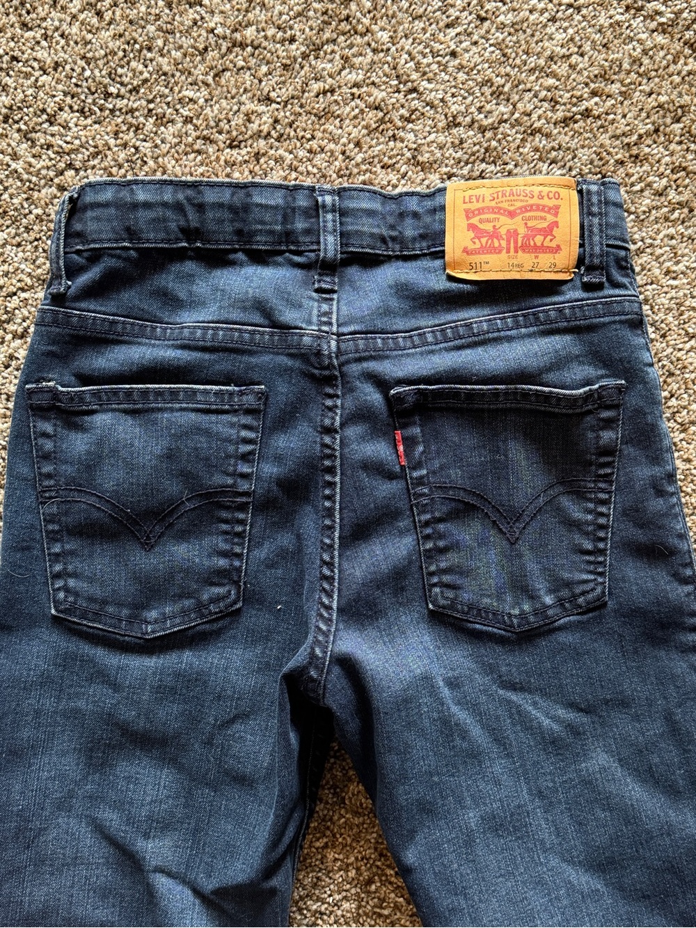 Levi's Boys 511 Slim Fit Denim Jeans Size 14 Regular (27x29 Adjustable Waistband